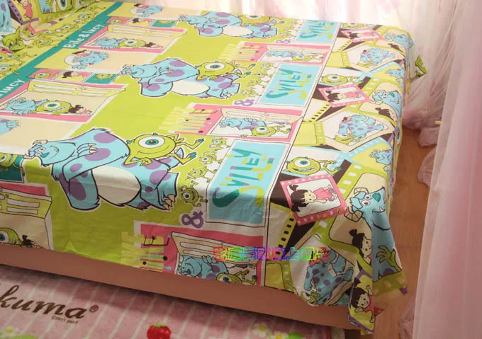 New Design Children Cartoon Monsters University Bedding Set 4pcs