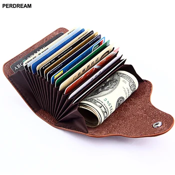 

2018 New Genuine Leather Women Men mini Card Holder Fashion Cowhide Wallet For Credit Card Business Card Holders