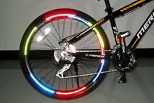 8Pcs Bicycle reflector Fluorescent MTB Bike Bicycle Sticker Cycling Wheel Rim Reflective Stickers Decal Accessories
