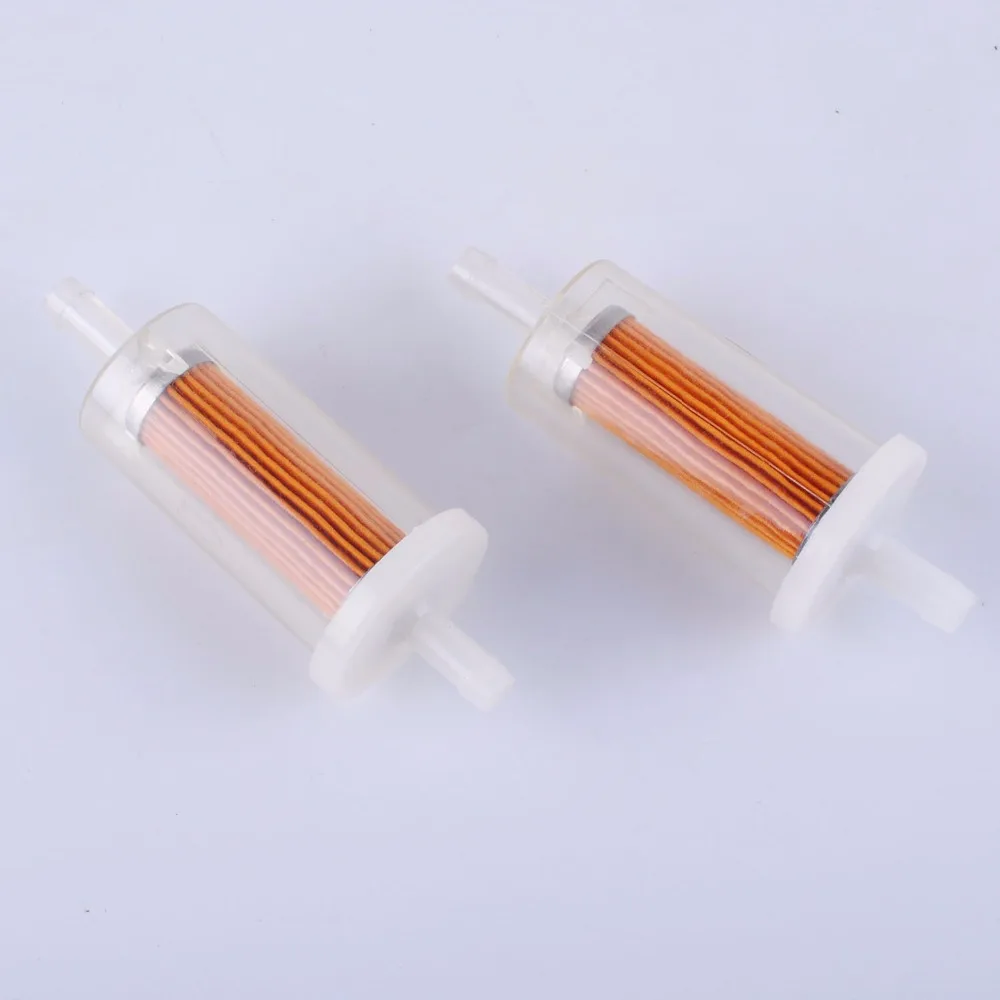 New Arrival 2Pcs 1/4" IN LINE FUEL FILTER For Briggs & Stratton 695666 14469B BTT 30 Micron