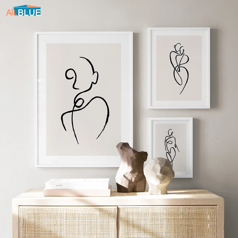

Nordic Canvas Painting Abstract Art Poster Line Wall Art Print Figure Decoration Pictures For Living Room Minimalist Home Decor