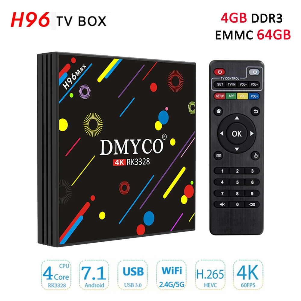 

H96 MAX H2 Android 7.1 TV Box 4GB RAM 64GB ROM RK3328 Quad Core 4K VP9 HDR10 USB3.0 WiFi Bluetooth Media Player on hot sales