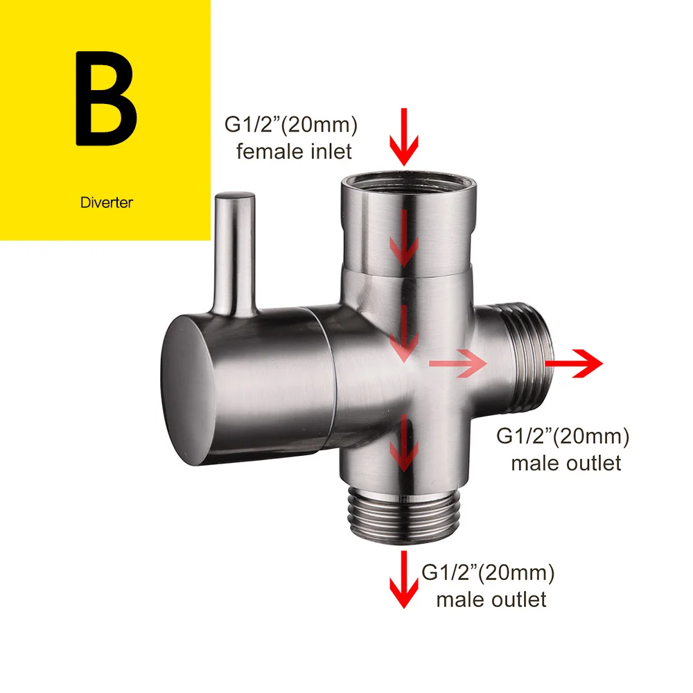 CIENCIA G1 2 Bathroom Angle Valve For Solid Brass 3-Way Shower Arm Diverter Val