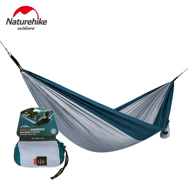 Best Price Naturehike Outdoor Camping Hammock Parachute Fabric Ultralight Portable Hiking Hanging Tent Bed Sleeping Picnic Hammocks Swing