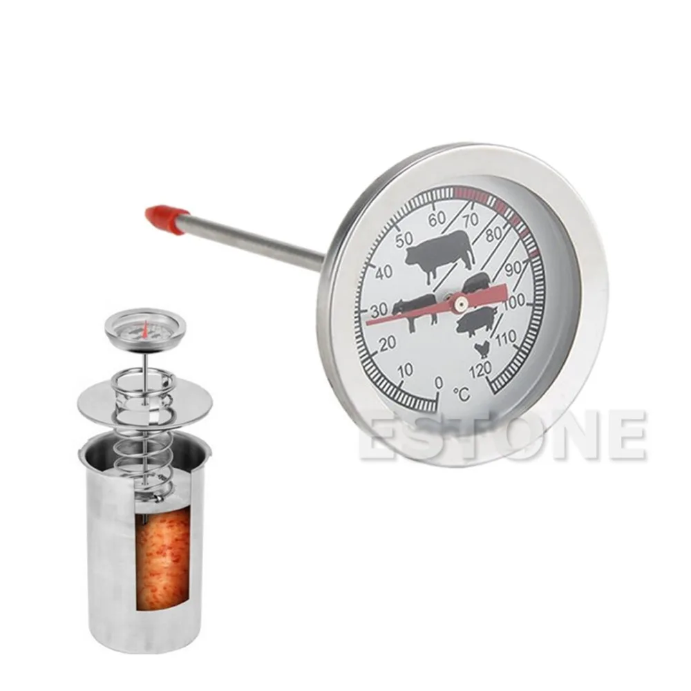 

1PC Stainless Steel Instant Read Probe Thermometer For Food Cooking Meat BBQ