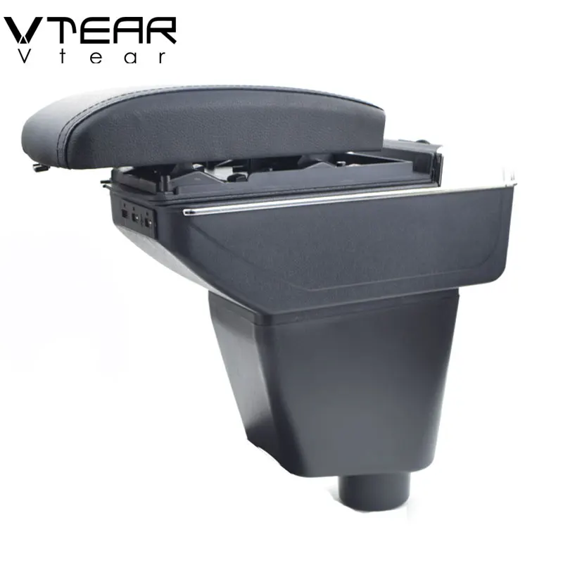 

Vtear For Renault Kaptur Captur QM3 armrest box USB Charging heighten central Store content box cup holder ashtray accessories