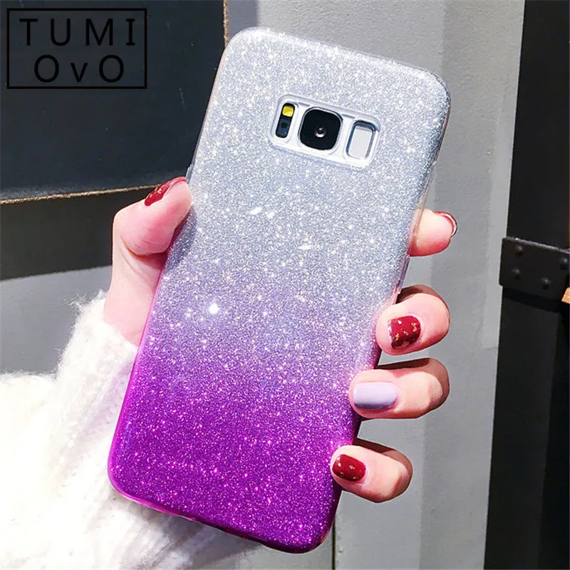 Блестящий градиентный чехол для Samsung Galaxy A7 A9 A6 A8 J4 J6 Plus 2018 S9 S8 S7 S6 Edge A3 A5 J3 J5 J7 2017 Note 8 9