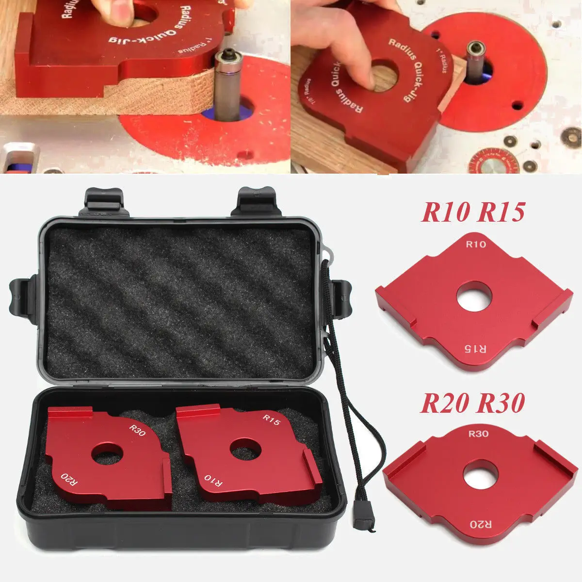 

Wood Panel Corner Radius of Quick Table of Router Bit Gauge Templates Kit for Woodworker Woodworking Round Accessories NEW