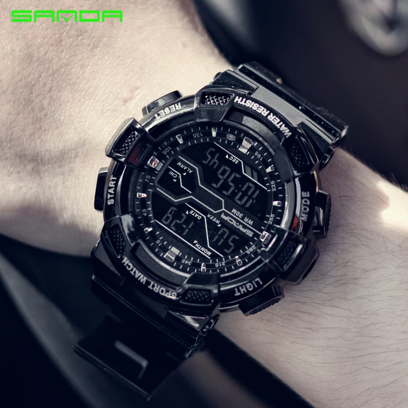 

2018 SANDA Top Brand Men Digital Watch Dive Swim Sports Watches Waterproof Outdoor Military Wristwatches Relogio Masculino 378