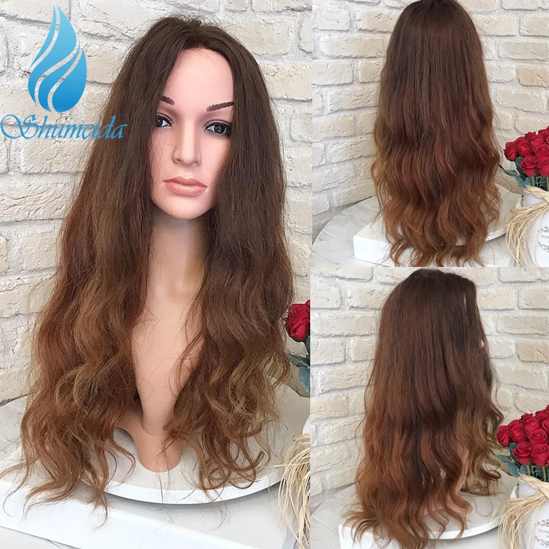 

SHD Body Wave Lace Front Wigs Pre Plucked Natural Hairline Brazilian Remy Human Hair Glueless Lace Wigs Brown 13*6 Frontal Wigs
