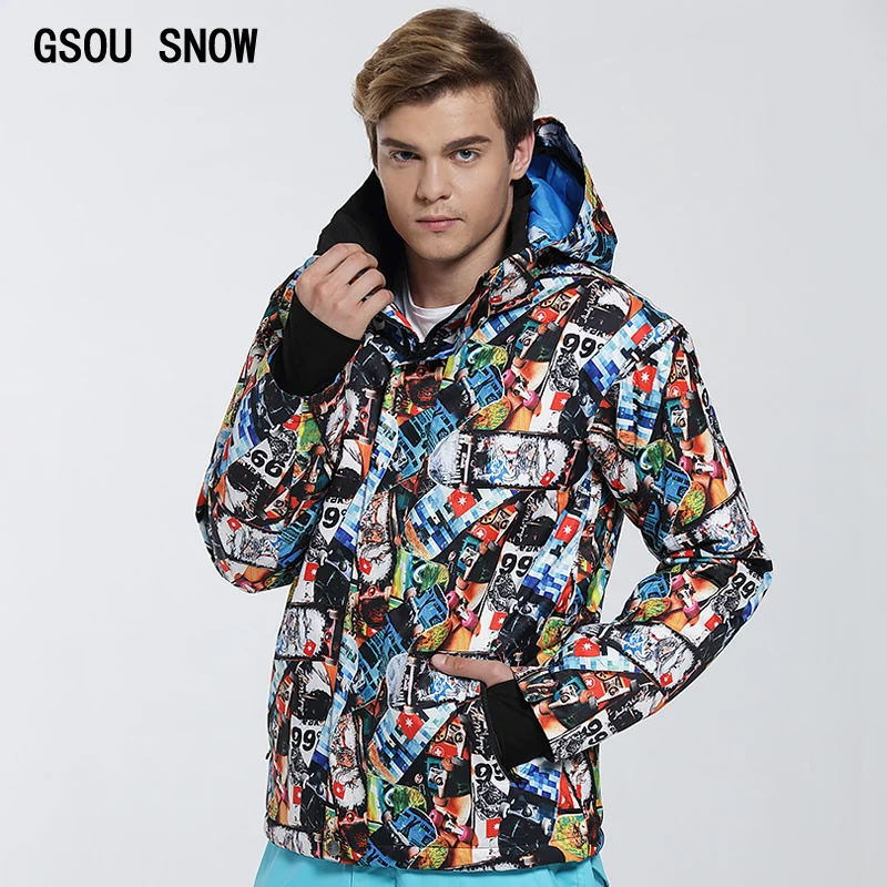Gsou invierno chaquetas de esquí hombres chaqueta de snowboard esquí trajes de nieve chaqueta esqui hombre Veste ski Homme ropa de esquí Lobo