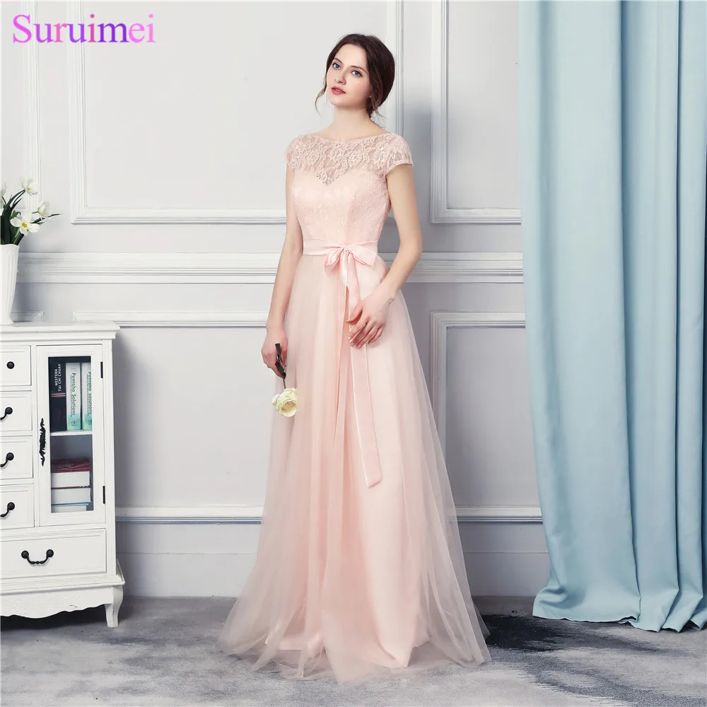 Bridesmaid Dresses Long 2017 New Designer Tulle Lace Garden Wedding Bridesmaid Dresses Long 2017 New Designer Tulle Lace Garden Wedding Event Vestido Madrinha Pearl Pink Brides Maid Dress In From Weddings