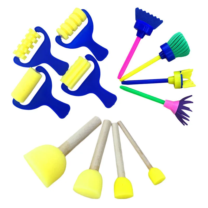 

3Pcs/set DIY Flower Graffiti Sponge Art Supplies Brushes Seal Painting Tools Creative Funny Drawing Toy for Children