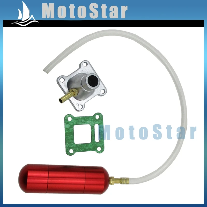 Алюминиевый красный Boost силовая бутылка+ прокладка впускной трубы для 2 такта 43cc 47cc 49cc Мини Мото дети ATV Quad грязи карманный велосипед