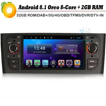 

Octa Core Android 8.1 Autoradio DAB+Navi Bluetooth WiFi 4G DVR BT OBD2 DVT-IN RDS Car GPS Navigation Player for Fiat Punto Linea