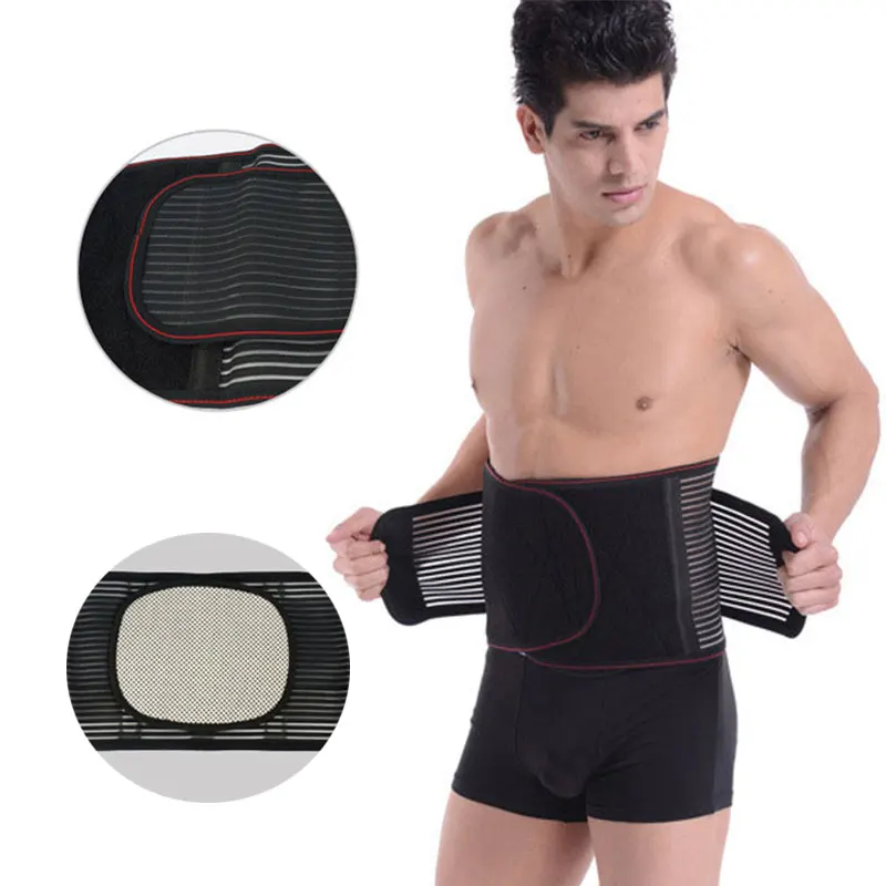Self heating Thermal Lower Back Support Belt Tourmaline