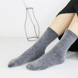 Утепленные женские носки осень-зима, теплые носки из кроличьей шерсти, женские новые Носки ярких цветов, носки-трубы для студентов