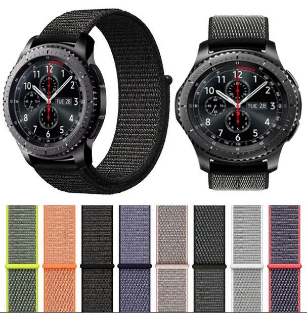 

22mm Nylon wrist band for Samsung galaxy watch active 42 46mm Gear s2 S3 xiaomi amazfit 2s 1 pace bip pebble time steel strap