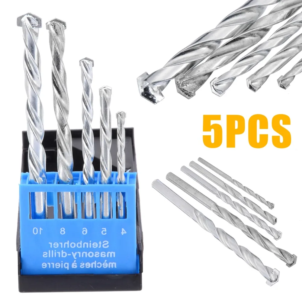 5Pcs Masonry Drills Bit Set High Quality Concrete Carbide Tip Brick