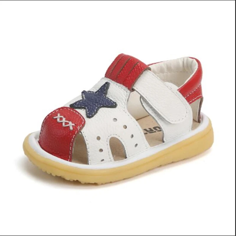 

2019 New Summer Leather Sandals baotou Children's Shoes 0-1-2-3 years old Baby Shoes Baby Soft Soles Outdoor Shoes