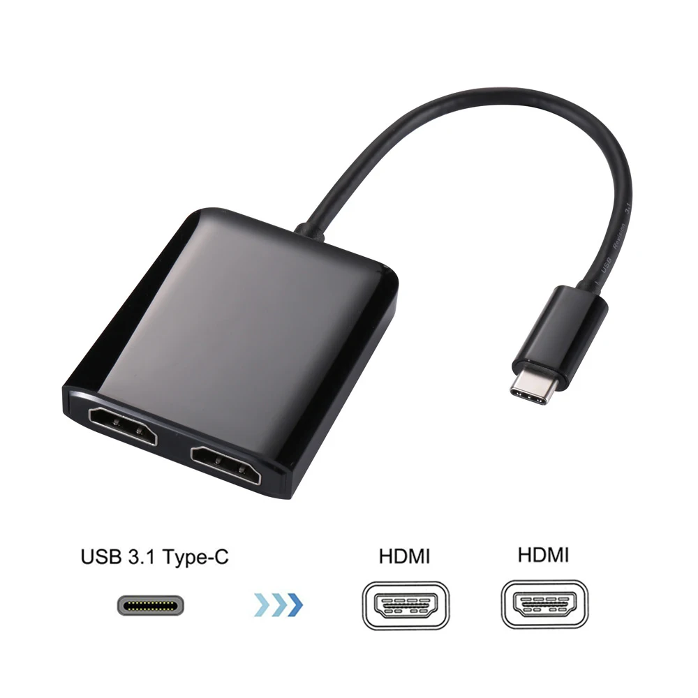 USB Type C в двойной HDMI конвертер HD 4K 60HZ USBC Мужской HDTV видео адаптер док кабель для