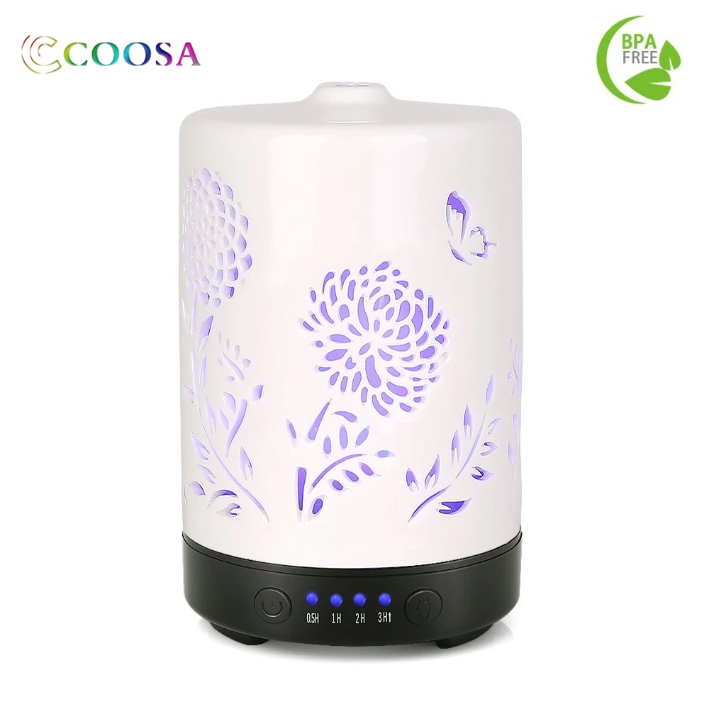 

Ceramic Aromatherapy Essential Oil Diffuser Cool Mist Humidifier 4 Time Setting for Home Office Bedroom Living Room Yoga Spa