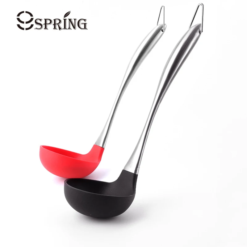 Silicone Soup Ladle Large Silicone Spoon Long Stainless