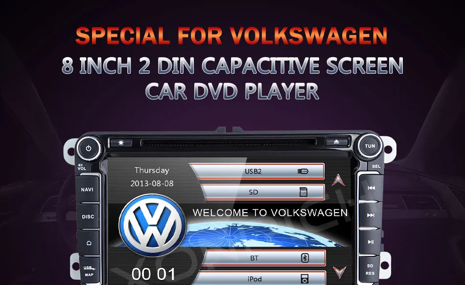 Clearance 2 Din Car DVD Player For VW Volkswagen Passat b6 b7 amarok Skoda Octavia Superb 2 T5 Golf 5 Jetta Seat leon Radio GPS Navigation 0