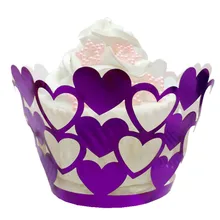 100 шт. Горячая Любовь Сердце Лазерная резка полые обертка для кексов форма для порционной выпечки полые бумажные чашки торта DIY для выпечки фонданта формы 5zSH159