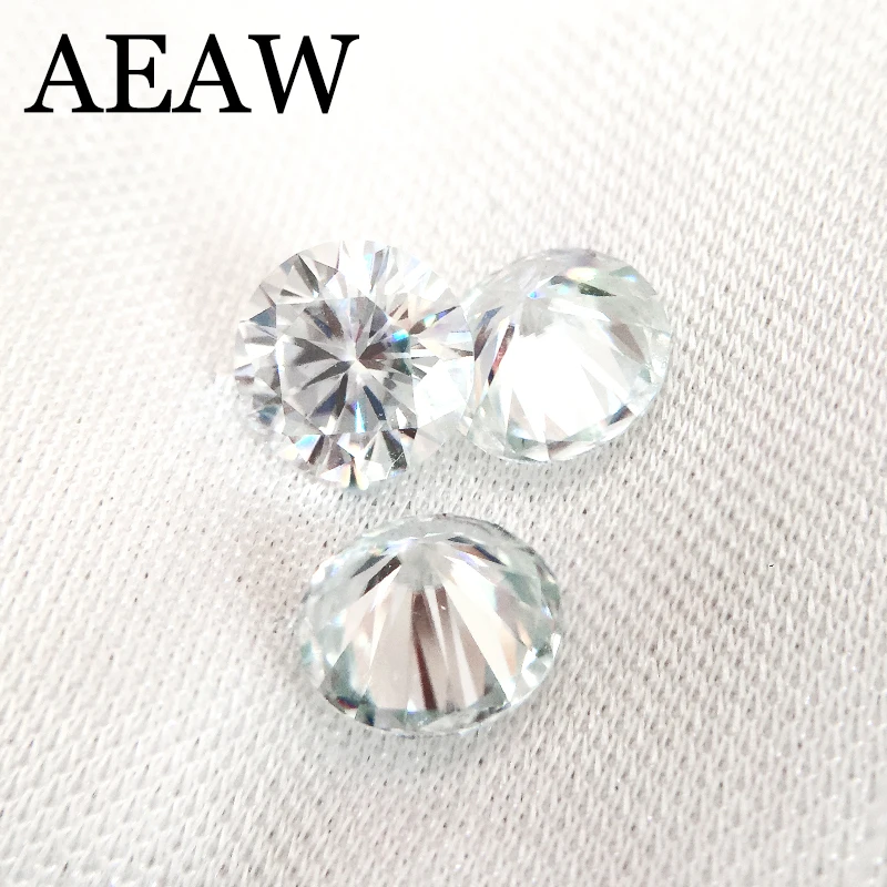 

Round Brilliant Cut Moissanite 1 Carat 6.5mm Slight Blue Test Positive Lab Grown Diamond Loose Gems Stones Excellent Cut VVS1