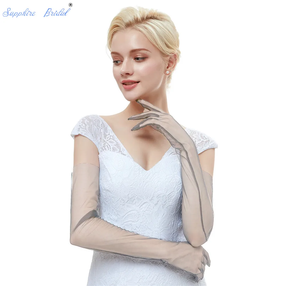 Sapphire Bridal 2019 New Sheer Tulle Long Glove Wedding Glove Wedding