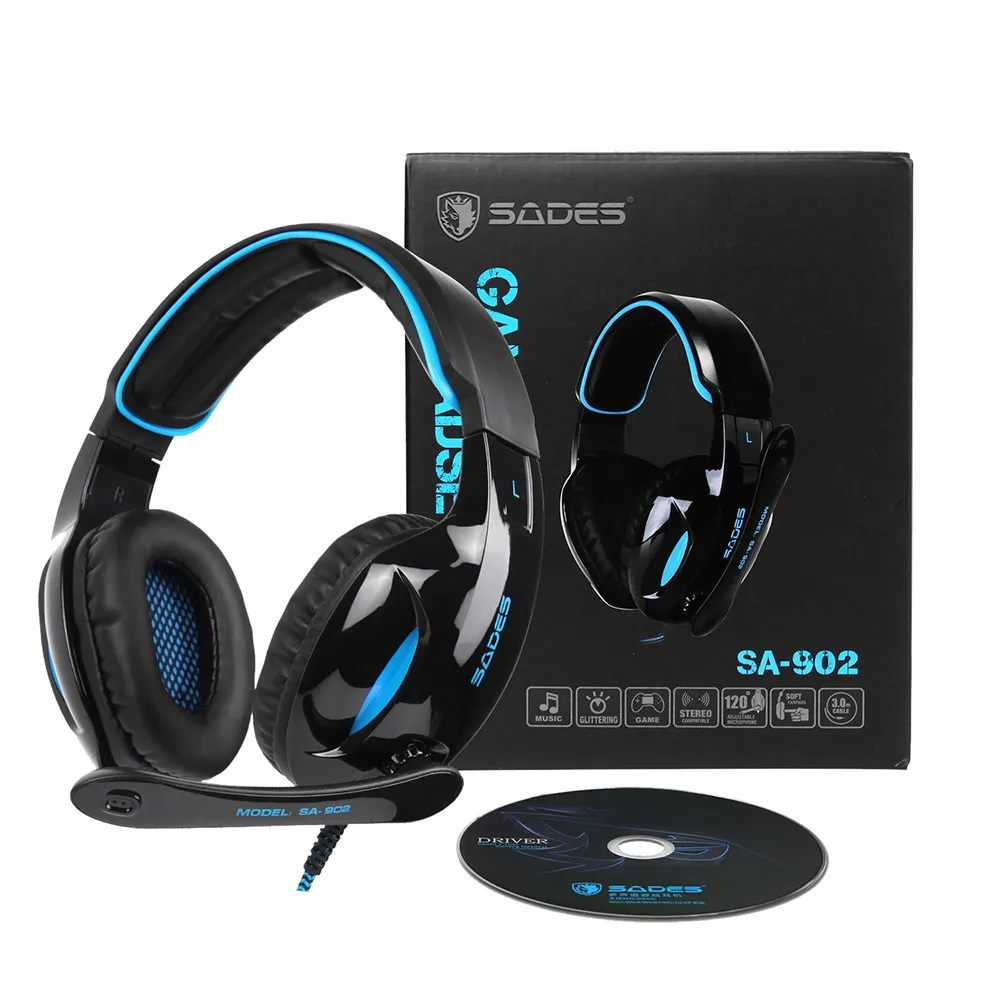 SADES SA 902 7 1 игровая стереогарнитура с эффектом звука для ПК наушники микрофоном