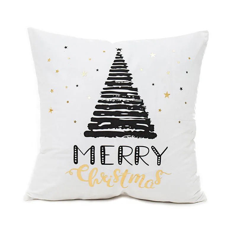 45*45cm Soft Fabric Gold Printed Christmas Pillow Case Merry Christmas Decoration For Home PillowCase New Year Party Supplies 45*45cm Soft Fabric Gold Printed Christmas Pillow Case Merry Christmas Decoration For Home PillowCase New Year Party Supplies