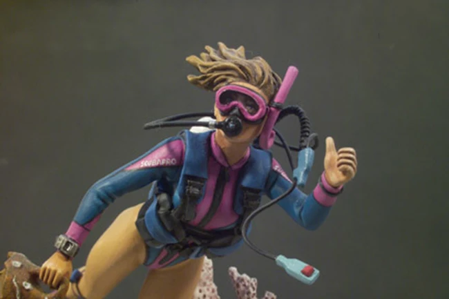 1/22 80 мм акваланг женщина-ныряльщик солдат(с основанием) игрушка Смола модель миниатюрная смола фигурка Unassembly Неокрашенная