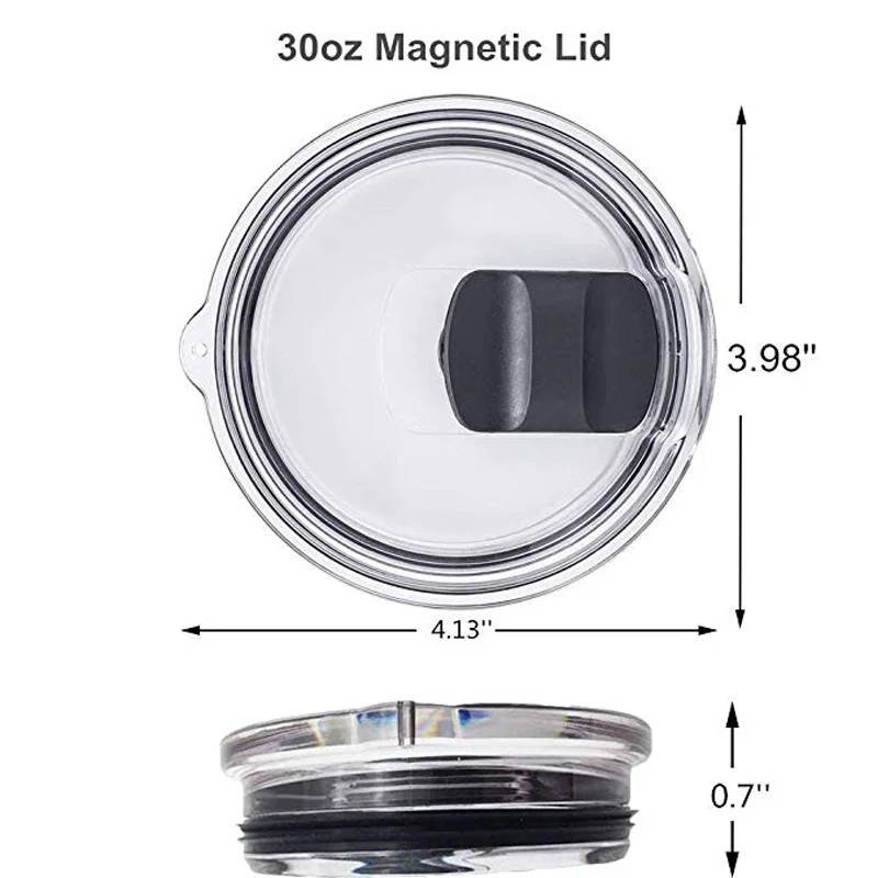 20 унций/30 унций Магнитная раздвижная Крышка для стакана-шейкера, защищенная от разлива, устойчивая к разбиванию посудомоечная машина, безопасная с соломенным отверстием