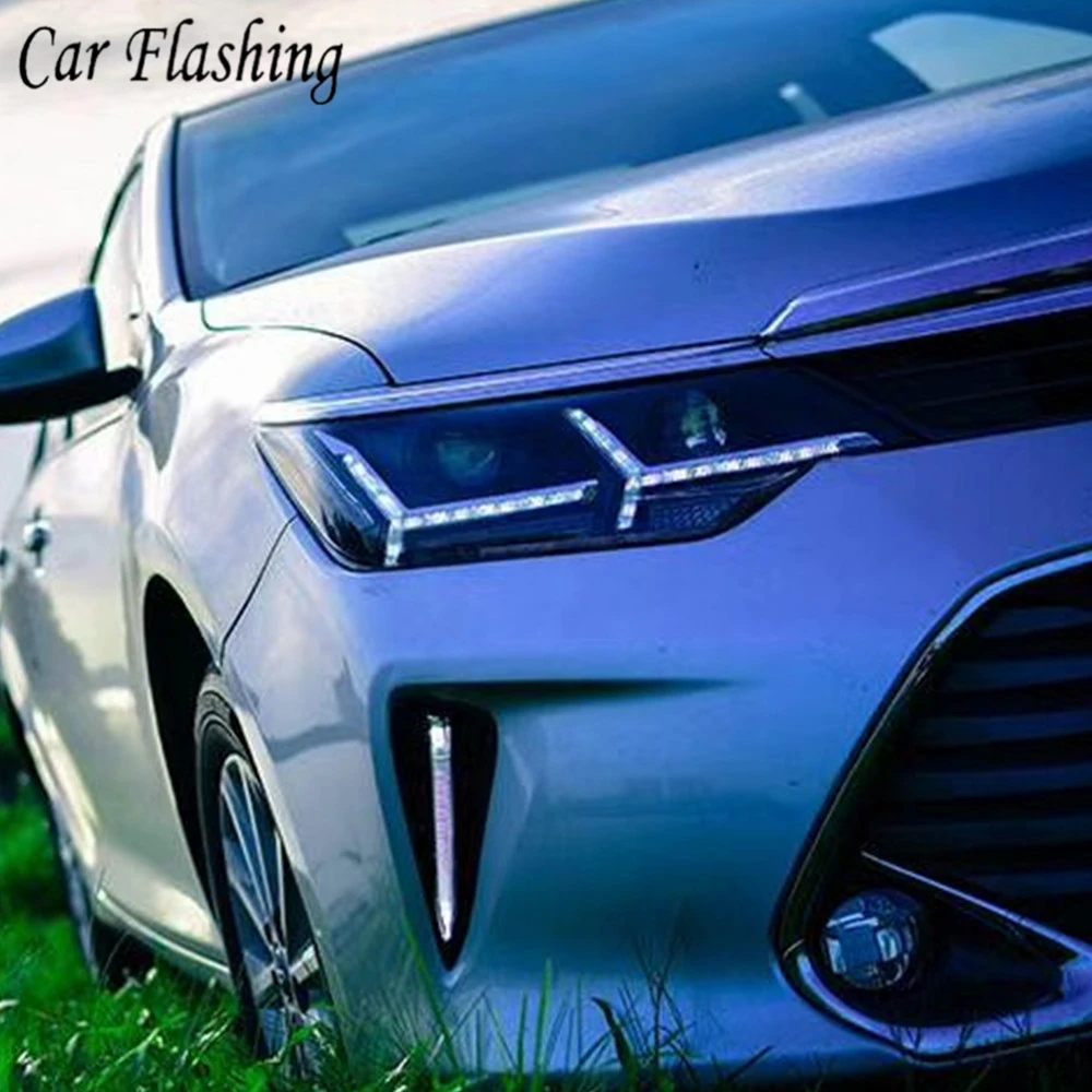 

Car Styling for 2015 2016 2017 Toyota Camry V55 LED Headlight New Camry Headlights drl Lens Double Beam H7 HID Xenon