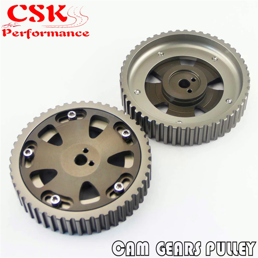 2Pcs Cam Gear Pulley Kit Fit For Mitsubishi Lancer EVO 1 9 ECLIPSE DSM