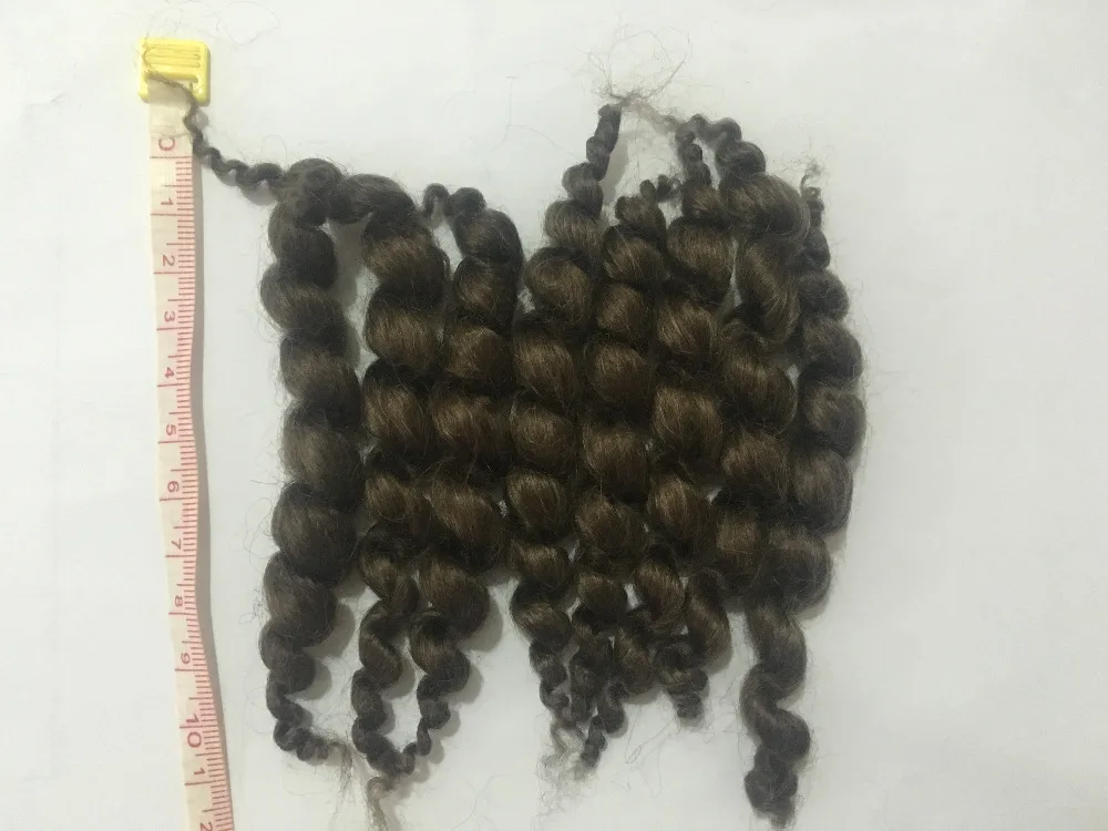 NPK DIY zubehör mohair für reborn puppe spielzeug liefert premium lockige dunkelbraune mohair 20g für Puppen Reborn freies verschiffen