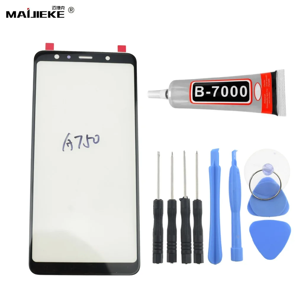 

Ori Front Touch Glass Touch Panel Replacement for Samsung Galaxy A7 2018 A750 Outer Touch Screen Repair Tools+9ml B9000 Glue