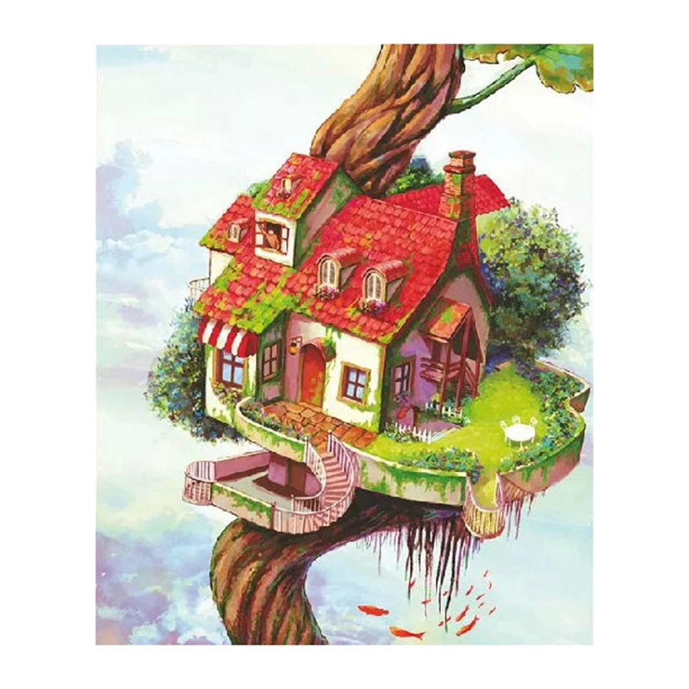 Tree-House-Cross-Stitch-Russia-Flowers-Butterly-DIY-Diamond-Paintings-Mosaic-Picture-Summer-style-Wall-Stickers_看图王