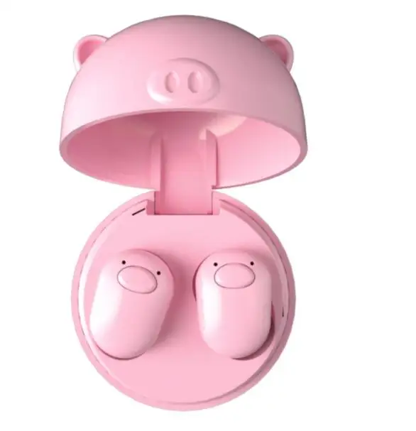 

OKSJ S620 Bluetooth Earphones For Girls True Wireless Earbuds Cute Pig Shape wireless Headset Stereo with Mic and charging box