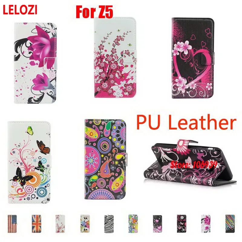 Lelozi роспись PU кожаный бумажник чехол Fundas Coque для Sony Xperia Z5 e6603 e6653 Z 5 цветов Сердце