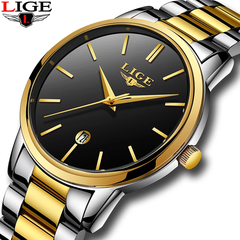 

LIGE New Men Watches Fashion Ultra thin Sports Watch Men Top Luxury Brand Waterproof Full Steel Quartz Clock Relogio Masculino