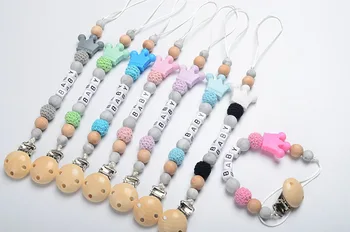 

DHL 50pcs DIY Silicone Baby Pacifier Clips, Funny Pacifier Chain with Mouse Holder for Baby, Baby Shower Gift BPA Free