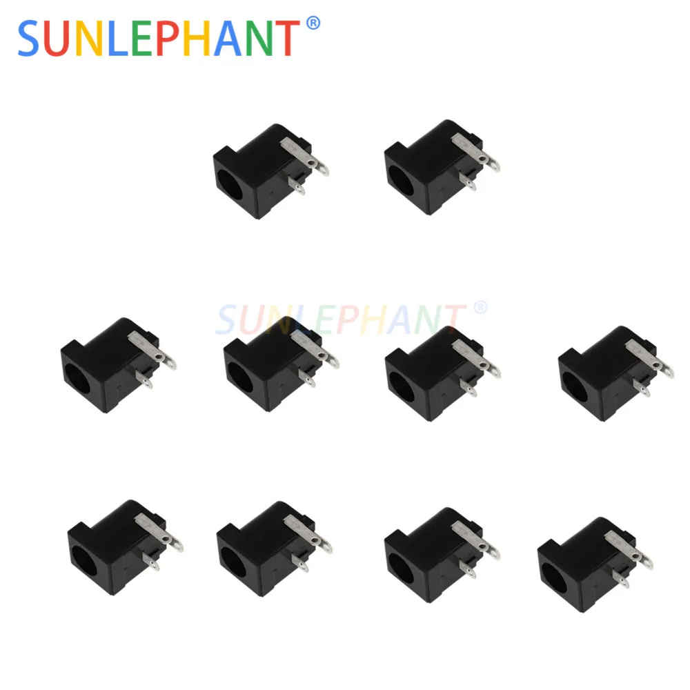 

10Pcs PCB Mount 5.5 x 2.1 mm Female DC Power Black Jack Plug Socket Connector