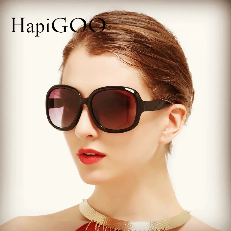 

HAPIGOO Fashionable Lady Classic Polarized Square Oversized Sunglasses Women Brand Designer Vintage Driving Sun Glasses Female