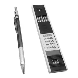 Металлические механические карандаши 2,0 мм 2B привести держатель чертеж чертежа карандаш набор с 12 шт. приводит письма школьные подарки