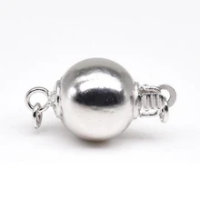 10 шт. Подлинная застежка из стерлингового серебра 925 пробы, застежка для бус браслета, Серебряный ювелирный разъем, 6 мм круглая шариковая застежка