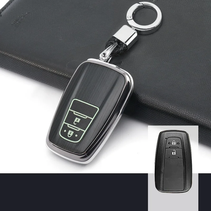 ABS Материал Алюминиевый сплав автомобильный ключ сумка чехол для ключей пластиковая пилочка для ногтей C-HR CHR Prado защита для ключей