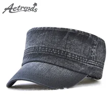 [AETRENDS] Fashion Solid Colors Military Hat Flat Hats for Men Women Army Cap Captain Hats Z-6458